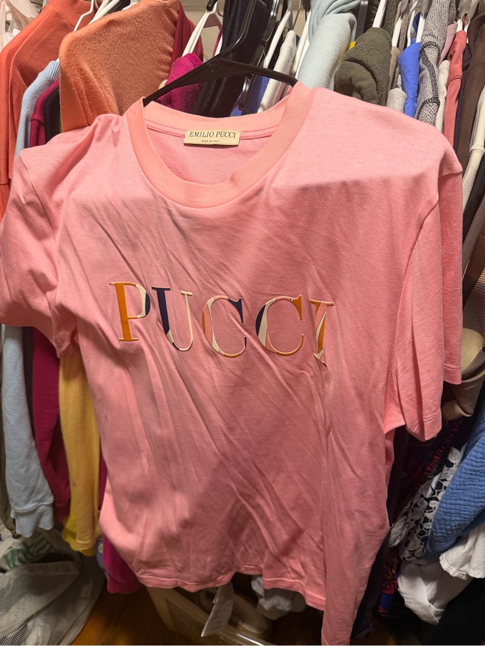 Emilio Pucci Pink Logo with Multicolor Legging